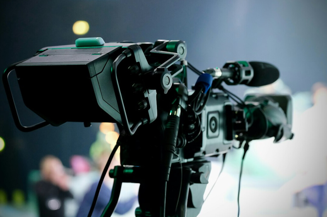 futuristic broadcast studio