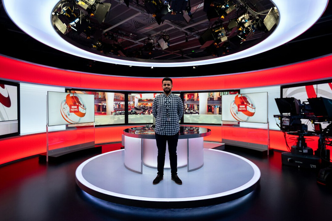 modern television studio setup
