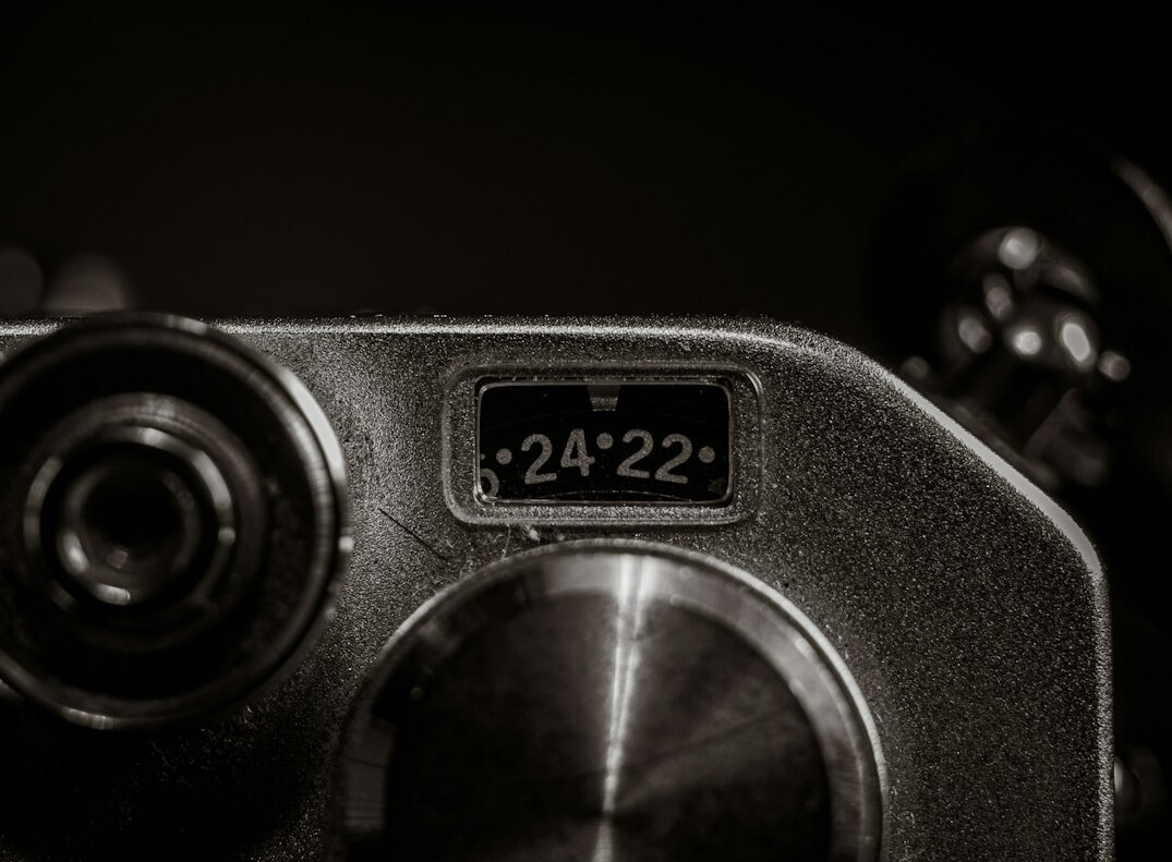 Close-up of a vintage television broadcast camera lens